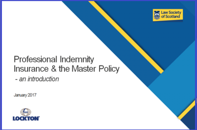 Professional Indemnity Insurance & the Master Policy - an introduction